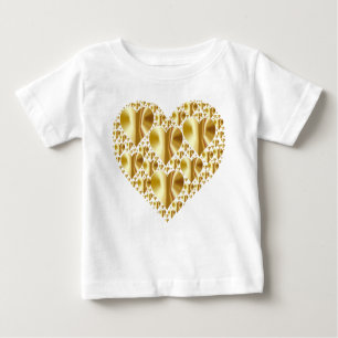 T-shirt Pour Bébé Coeurs dorés brillants
