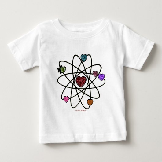 T-shirt Pour Bébé Coeurs Empreintes de léopard de Valentine atomique (Devant)