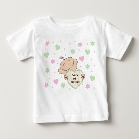 T-shirt Pour Bébé Coeurs et étoiles du bébé de Pâque (Devant)