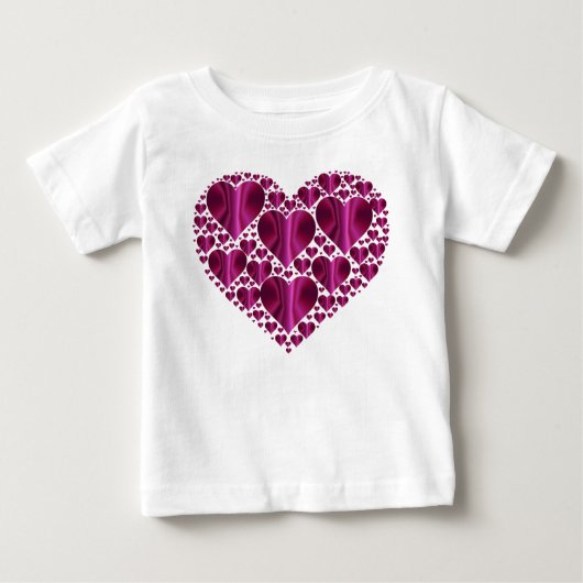 T-shirt Pour Bébé Cœurs Fuchsia Brillants (Devant)