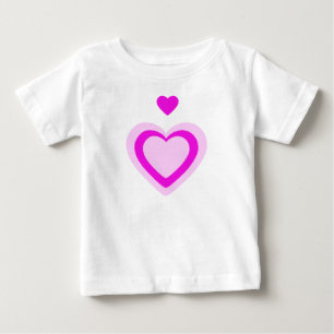 T-SHIRT POUR BÉBÉ CŒURS FUCHSIA ROSE CLAIR