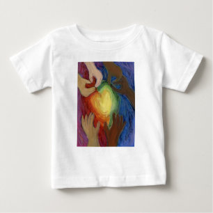 T-shirt Pour Bébé Coeurs & Mains Aimer Diversité Art Custom Chemise