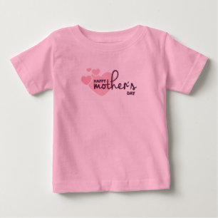 T-shirt Pour Bébé Coeurs roses Bonne fête des mères Bodysuit