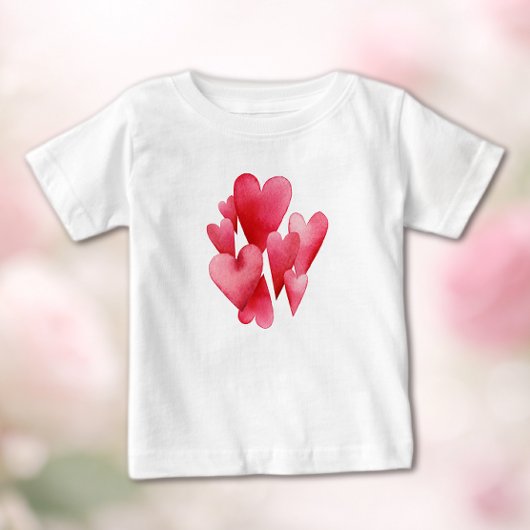 T-shirt Pour Bébé Cœurs roses impatients