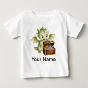 T-shirt Pour Bébé Coffre au trésor personnalisé de bébé dragon pour