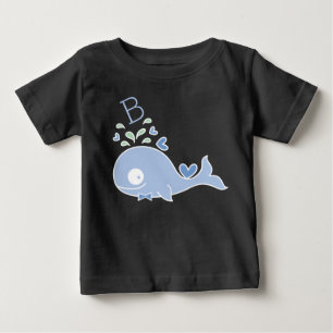 T-shirt Pour Bébé Col noeud papillon baleine bleue Monsieur Fantaisi