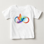 T-shirt Pour Bébé Colibri arc-en-ciel avec symbole Infinity (Devant)
