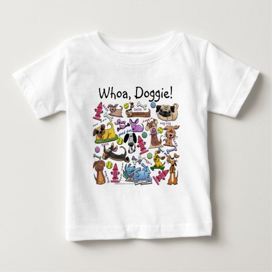 T-shirt Pour Bébé Collage à thème de chien (Devant)