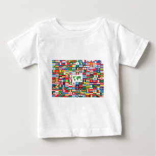 T-shirt Pour Bébé Collage des drapeaux de pays de partout dans le