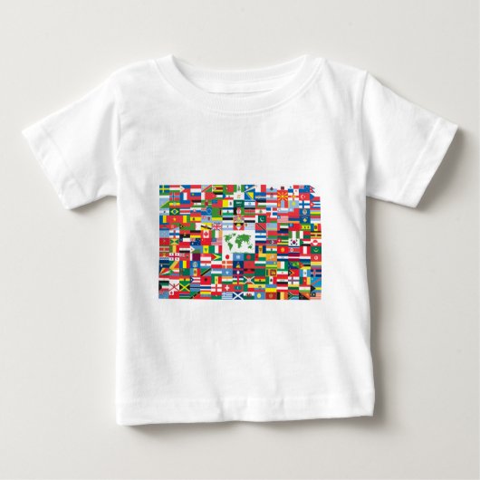 T-shirt Pour Bébé Collage des drapeaux de pays de partout dans le (Devant)