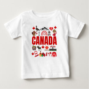 T-shirt Pour Bébé Collage des symboles de Cute Canada