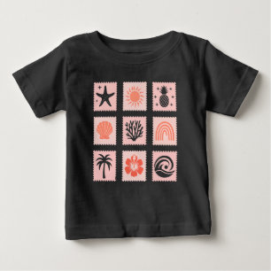 T-shirt Pour Bébé Collage des timbres de nature