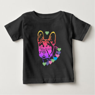 T-shirt Pour Bébé Collier coeur pour Bouledogue Français