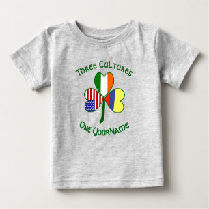 T-shirt Pour Bébé Colombien Irlandais Shamrock Drapeaux américains V