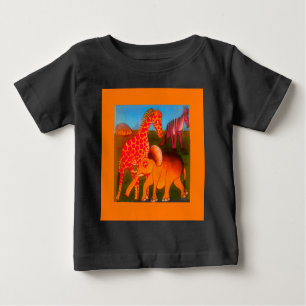 T-shirt Pour Bébé Coloré Africain animal sauvage couleurs safari