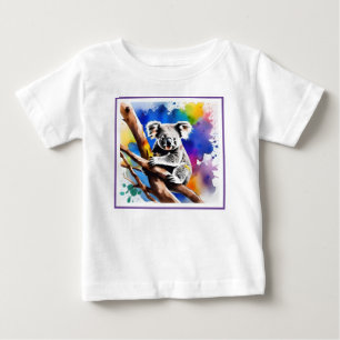T-shirt Pour Bébé Coloré Koala Bear Aquarelle Splash,