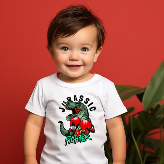 T-shirt Pour Bébé Combattant de boxe Jurassique T-Rex Garçon