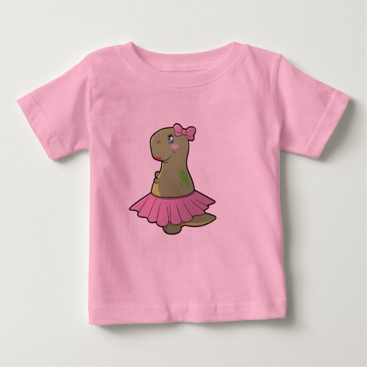 T-shirt Pour Bébé Combinaison de T-Rex de dinosaure de fille de tutu (Devant)