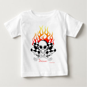 T-shirt Pour Bébé Commande ! Crâne, os croisés, emballant des