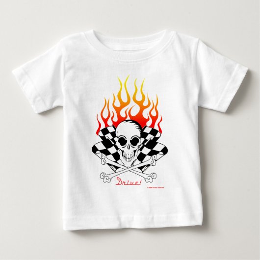 T-shirt Pour Bébé Commande ! Crâne, os croisés, emballant des (Devant)
