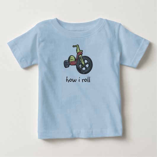 T-shirt Pour Bébé comment je roule (Devant)