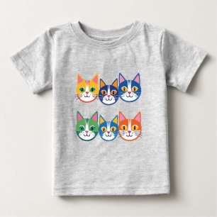 T-shirt Pour Bébé Compagnons de chats colorés