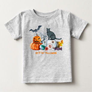 T-shirt Pour Bébé Composition Halloween Ma première Halloween