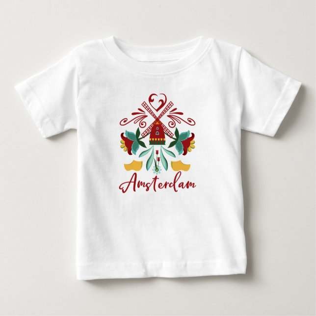 T-shirt Pour Bébé Conception abstraite d'Amsterdam Pays-Bas Hollande (Devant)