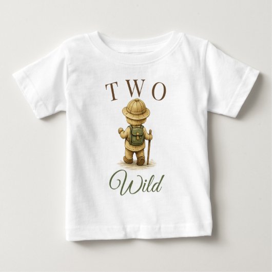 T-shirt Pour Bébé Conception d'anniversaire d'ours explorateur Boho (Devant)