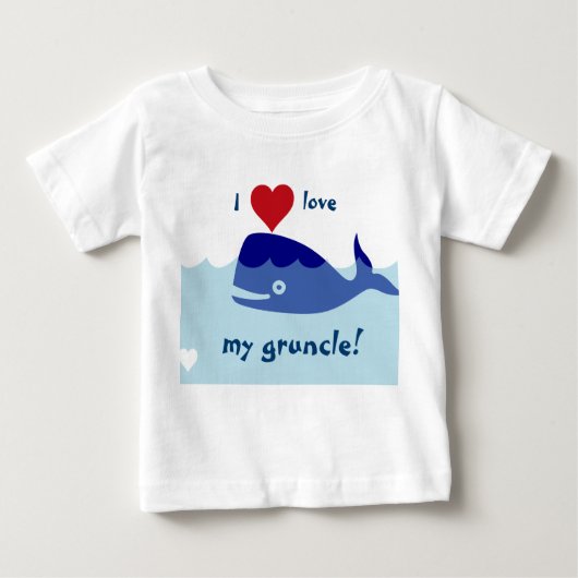 T-shirt Pour Bébé Conception de baleine avec amour d'I mon gruncle ! (Devant)