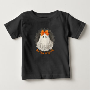 T-shirt Pour Bébé Conception de cadre orné de fantôme de dentelle av