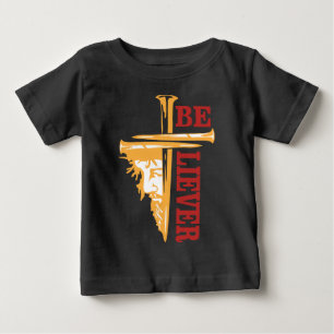 T-shirt Pour Bébé Conception de clou de croix de Jésus – Puissant Ch