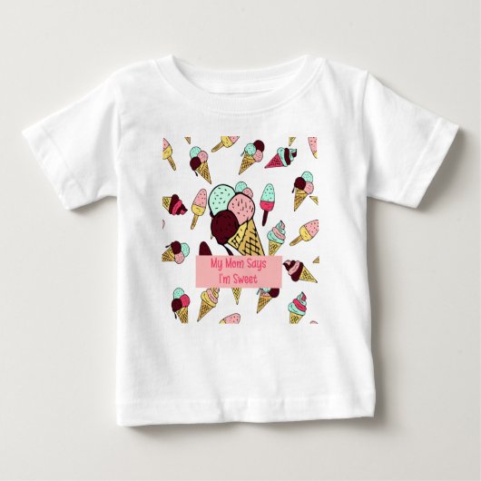 T-shirt Pour Bébé Conception de crème glacée pour bébé fille (Devant)
