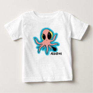 T-shirt Pour Bébé Conception de dessin animé de bébé pieuvre adorabl