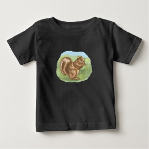 T-shirt Pour Bébé Conception de dessin animé de vie forestière d'écu
