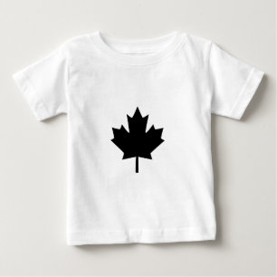 T-shirt Pour Bébé Conception de la feuille d'érable noire canadienne