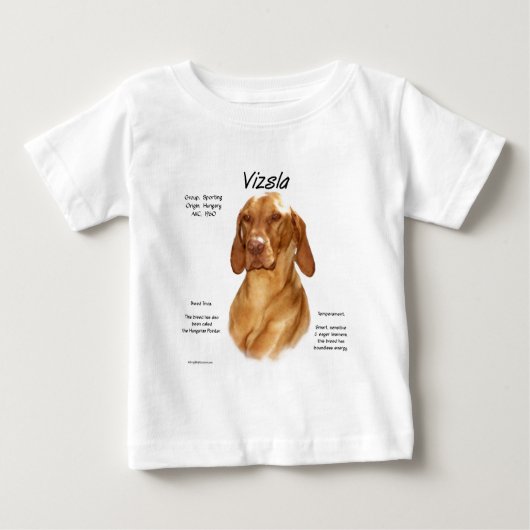 T-shirt Pour Bébé Conception de l'histoire de Vizsla (Devant)