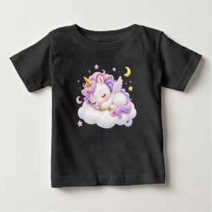 T-shirt Pour Bébé Conception de licorne de bébé endormi mignonne