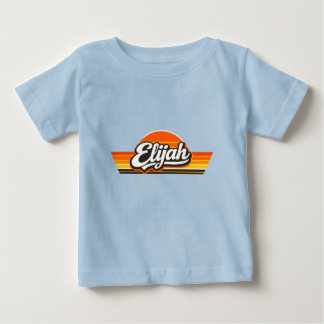 T-shirt Pour Bébé Conception de nom Coucher de soleil Rétro Elijah