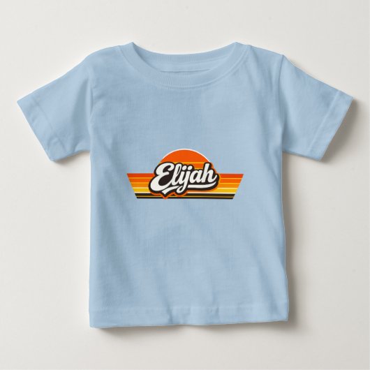 T-shirt Pour Bébé Conception de nom Elijah Retro Sunset (Devant)