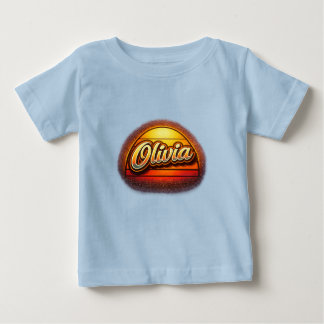 T-shirt Pour Bébé Conception de nom personnalisé Olivia Retro Sunset
