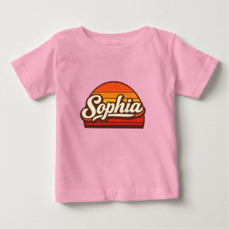 T-shirt Pour Bébé Conception de nom personnalisé Sophia Retro Sunset