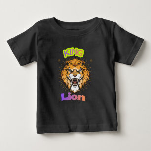 T-shirt Pour Bébé Conception de portrait couronné du lion roi majest
