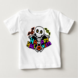 T-shirt Pour Bébé Conception de squelette et de chauves-souris fanta