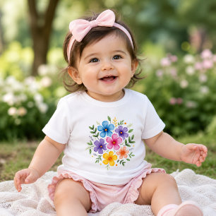 T-shirt Pour Bébé Conception de T-Shirt Bébé Fleurie Mignonne Fleu