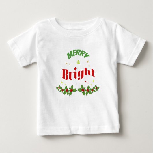 T-shirt Pour Bébé Conception de texte pour Noël (Devant)