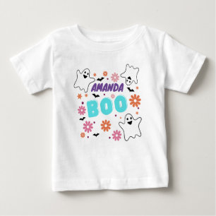 T-shirt Pour Bébé Conception Florale Rétro Personnalisable pour Hall