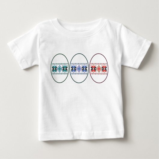 T-shirt Pour Bébé Conception folklorique OEufs de Pâques (Devant)