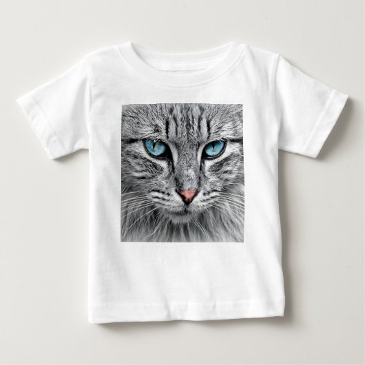 T-shirt Pour Bébé Conception fractale du visage de chat (Devant)