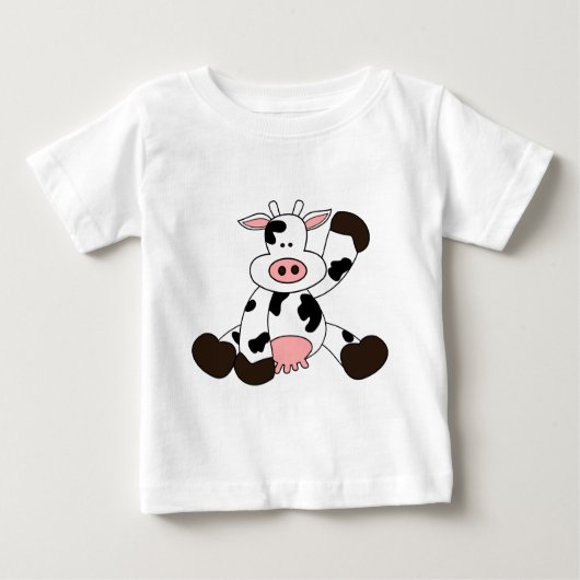 T-shirt Pour Bébé Conception mignonne de bande dessinée de vache (Devant)